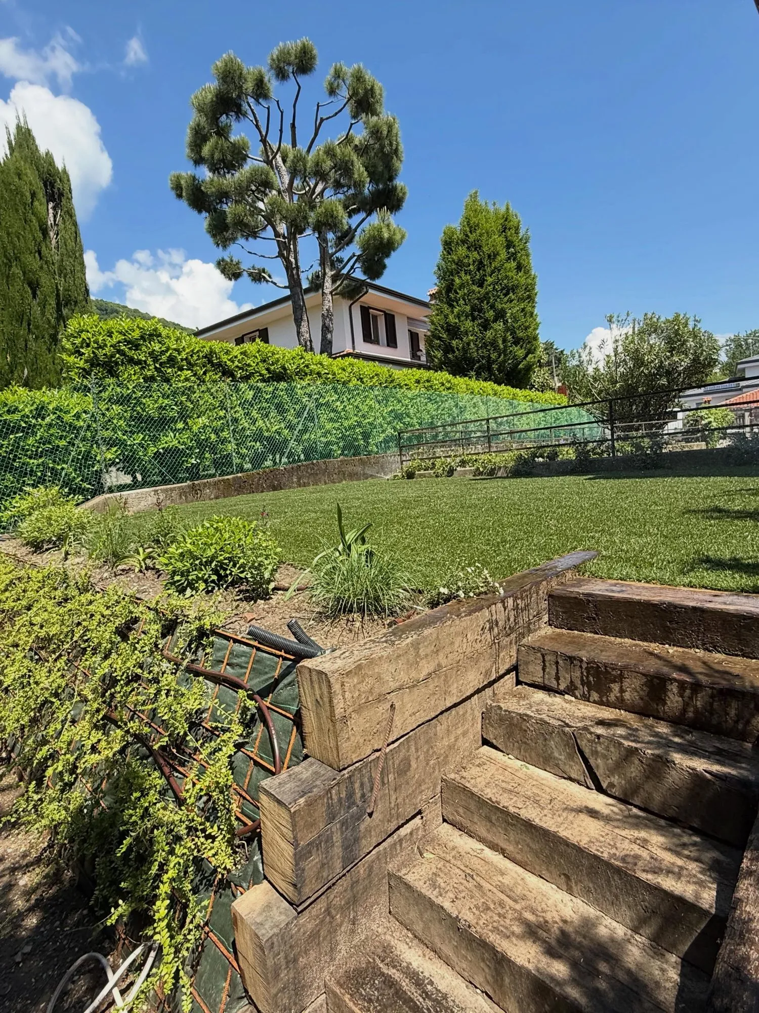 Giardino con terra armata, aiuole e prato a rotoli, foto 3